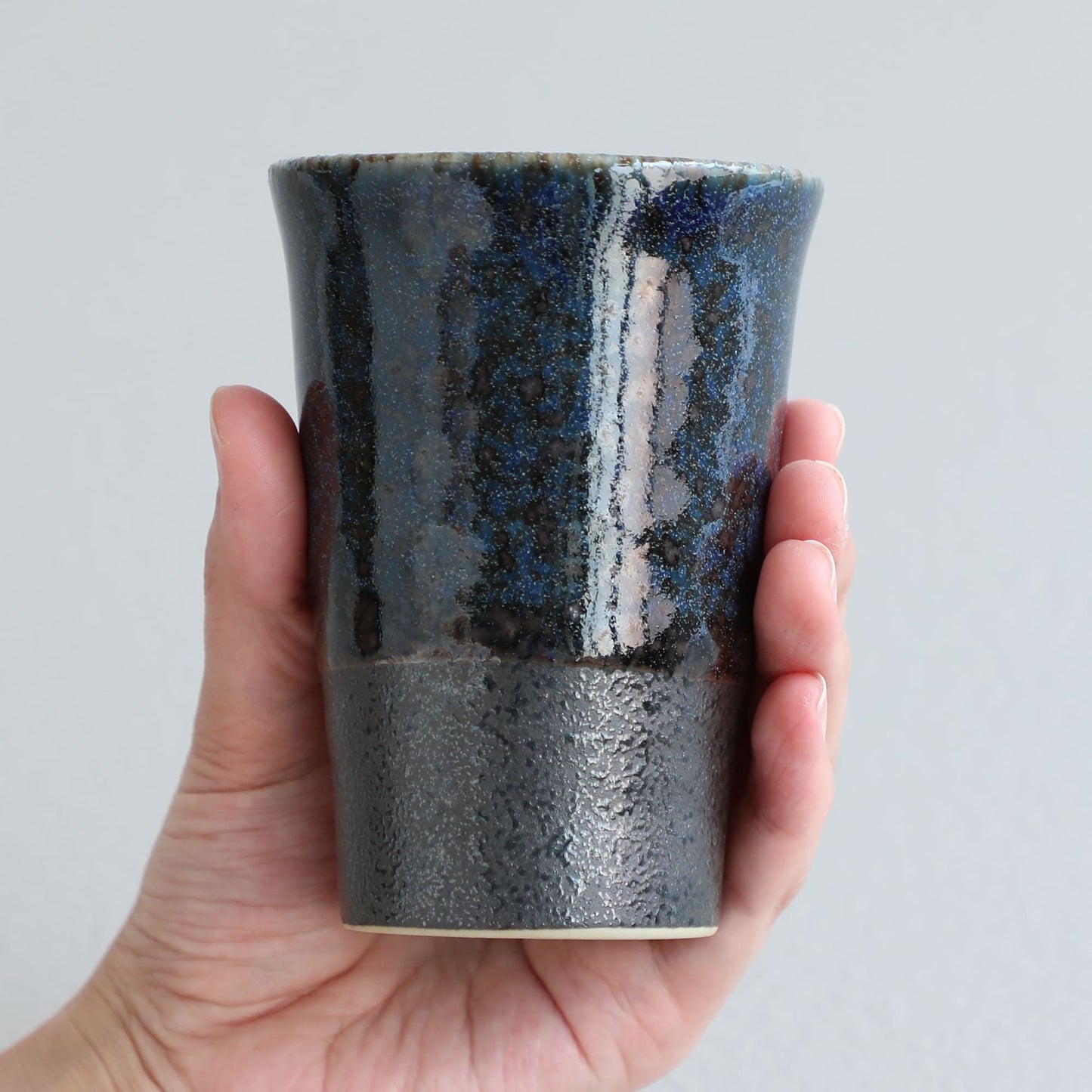 日本Asayu 【藍影夜語】日式手工陶瓷茶杯 310ml | 日式美學 | 職人手作