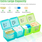 【告別健忘】31日AM/PM藥物收納盒 | 一個月藥量分類 | 旅行便攜藥盒 老友記彩虹分藥盒 積木藥盒 日曆藥盒 PriseMall