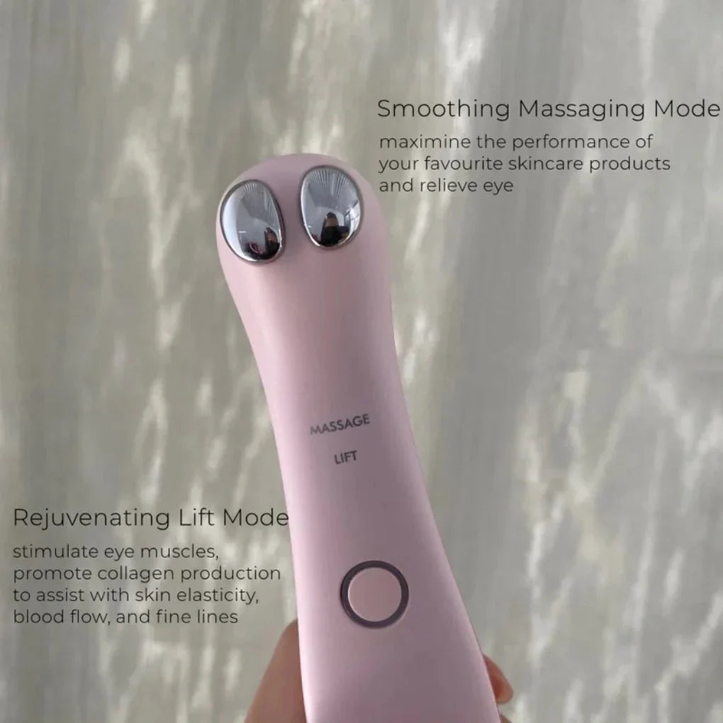 AURU Eye Repair Device | Design Award · EMS Microcurrent + Warm Therapy · Dual-Mode Eye Care · Bionic Fingertip Introduction Design