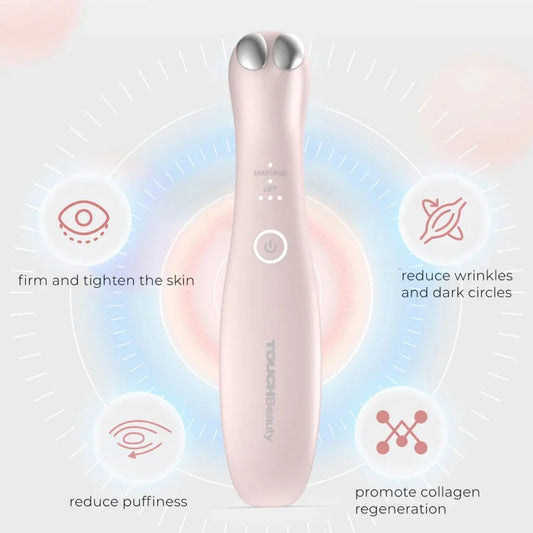 AURU Eye Repair Device | Design Award · EMS Microcurrent + Warm Therapy · Dual-Mode Eye Care · Bionic Fingertip Introduction Design