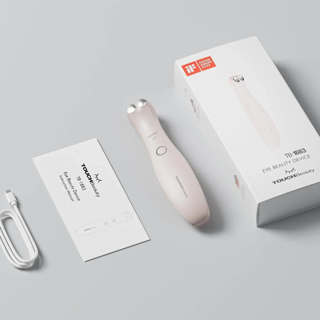 AURU Eye Repair Device | Design Award · EMS Microcurrent + Warm Therapy · Dual-Mode Eye Care · Bionic Fingertip Introduction Design