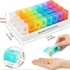 【告別健忘】31日AM/PM藥物收納盒 | 一個月藥量分類 | 旅行便攜藥盒 老友記彩虹分藥盒 積木藥盒 日曆藥盒 PriseMall