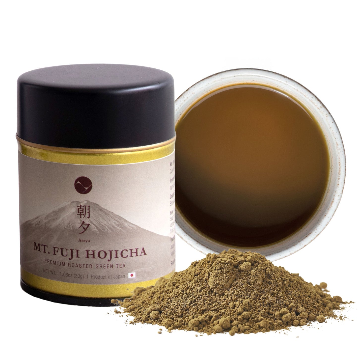 日本Asayu靜岡・富士山麓 富士薰焙 - 頂級焙茶粉｜30g 鋁罐裝 | 頂級茶葉 | 醇厚回甘
