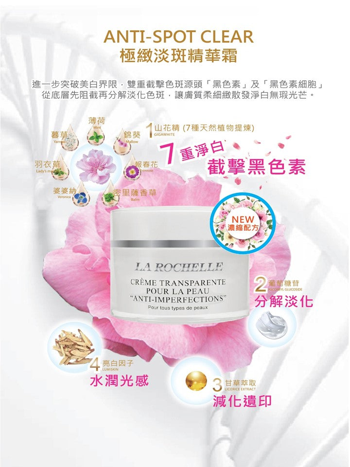 LA ROCHELLE  歌麗姬寶 極緻淡斑精華霜(濃縮夜用配方)   LA ROCHELLE ANTI-IMPERFECTIONS CREAM (CONCENTRATED FORMULA) 50ML