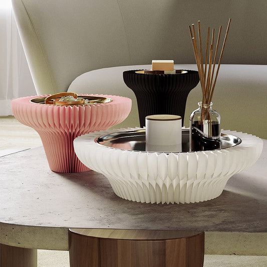 風琴高腳托盤展台 │ 風琴牛皮紙折疊家具 | ihpaper（一套兩件）