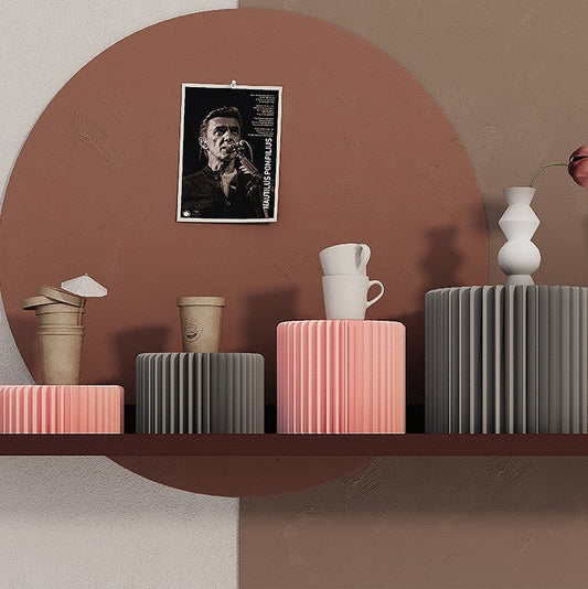 【Coming Soon】Cylindrical Countertop Micro Display Stand │ Accordion Kraft Paper Folding Furniture | ihpaper