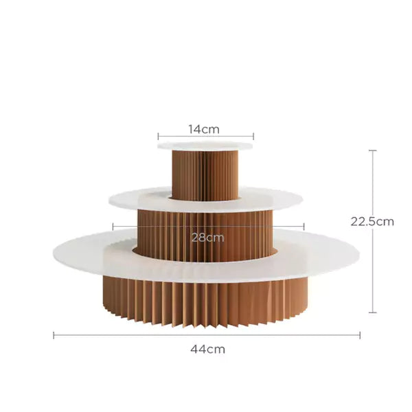 Tiered Island Display Stand | Accordion Kraft Paper Folding Furniture | ihpaper (Set of Two)