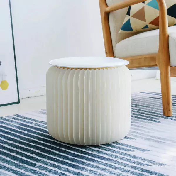 可摺疊小圓櫈 │ 風琴牛皮紙折疊家具 | ihpaper