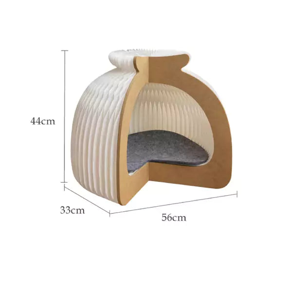 摺疊包子帳篷貓窩 │ 風琴牛皮紙折疊家具 | ihpaper