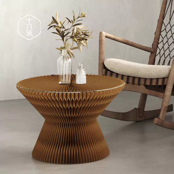 Hourglass Coffee Table │ Accordion Kraft Paper Folding Furniture | ihpaper