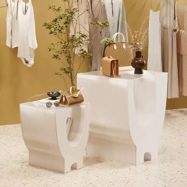 White Ceramic Side Table │ Organ Paper Folding Furniture | ihpaper (Set of Two)