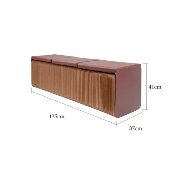 Foldable Three-Seater Bench | Accordion Kraft Paper Folding Furniture | ihpaper