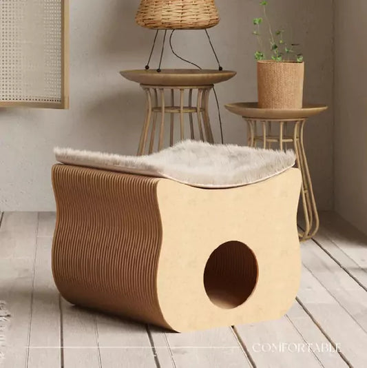 Pleated Pet Bed | Accordion Kraft Paper Folding Furniture | ihpaper