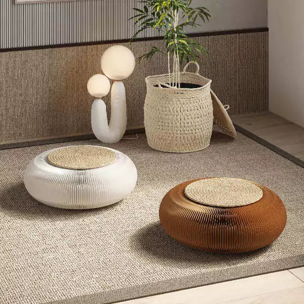 Foldable Meditation Cushion | ihpaper Accordion Kraft Paper Foldable Furniture (Set of 2)