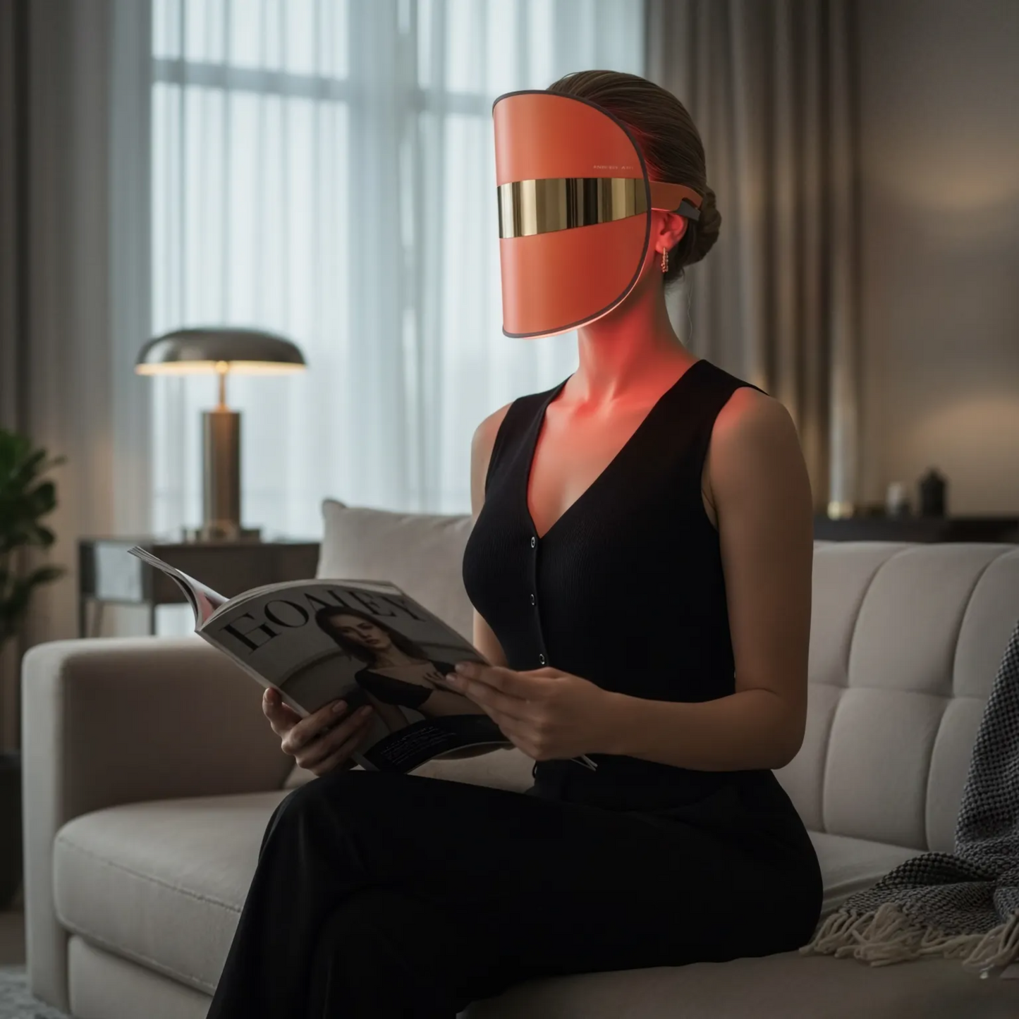 GLAM Light-Therapy Facial Mask｜94 LEDs · 415nm Blue Light + 590nm Yellow Light + 625nm Red Light · Three Modes for Full Facial Light Therapy · 10 Minutes Daily