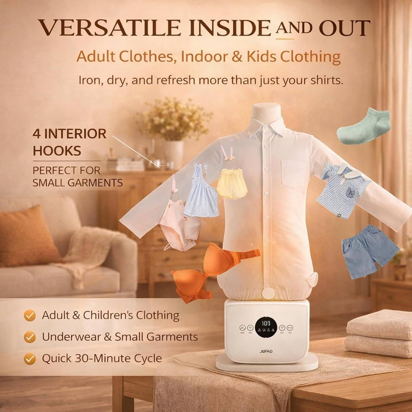 【全自動護衣神器】智能充氣式自動熨乾機 | 一鍵除皺 烘乾熨燙二合一