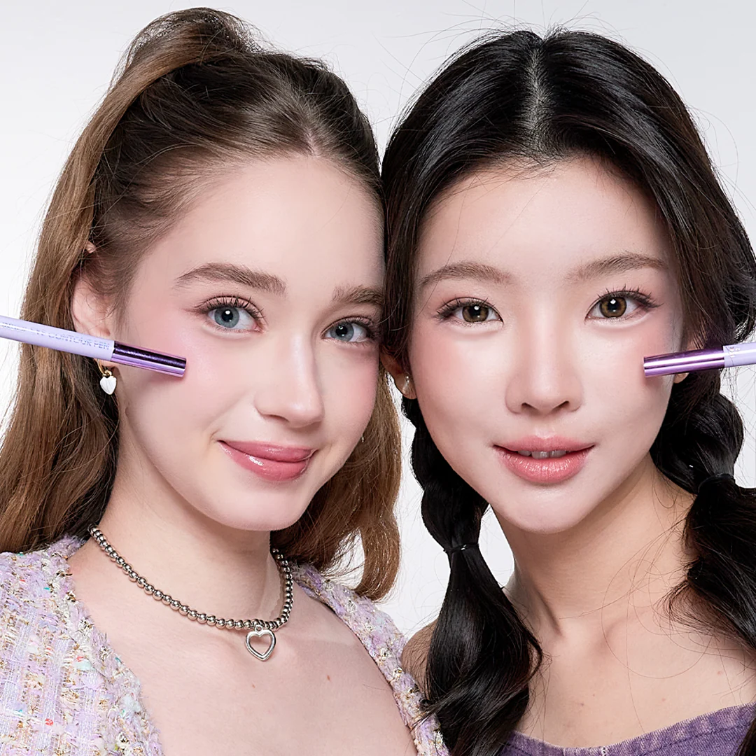 CHAR 3D立體雙效提亮臥蠶遮瑕筆 韓系提亮修容神器  (絲絨裸膚 / 櫻花粉晶)