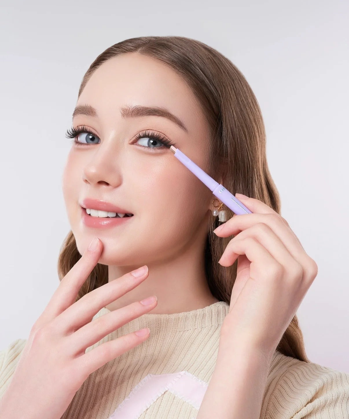 CHAR 3D立體雙效提亮臥蠶遮瑕筆 韓系提亮修容神器  (絲絨裸膚 / 櫻花粉晶)