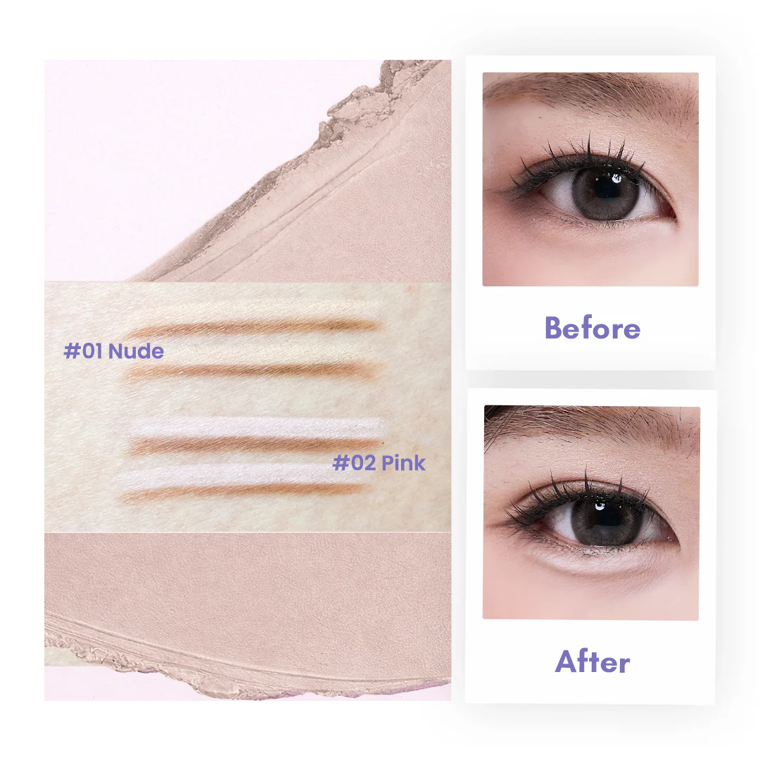 CHAR 3D立體雙效提亮臥蠶遮瑕筆 韓系提亮修容神器  (絲絨裸膚 / 櫻花粉晶)