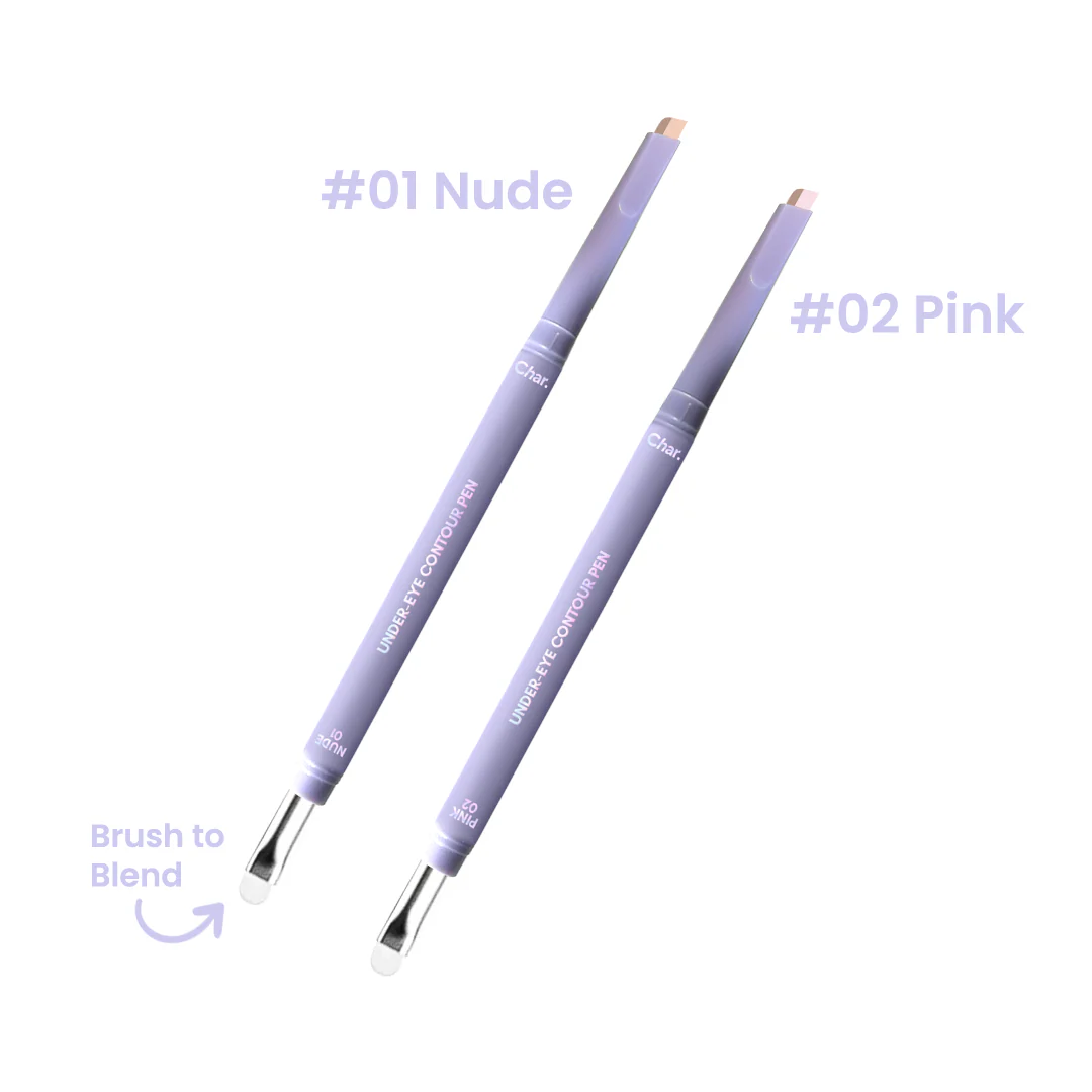 CHAR 3D立體雙效提亮臥蠶遮瑕筆 韓系提亮修容神器  (絲絨裸膚 / 櫻花粉晶)