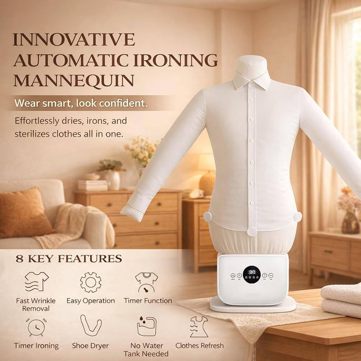 【全自動護衣神器】智能充氣式自動熨乾機 | 一鍵除皺 烘乾熨燙二合一