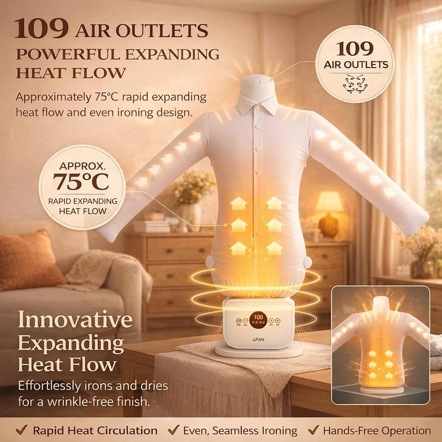 【全自動護衣神器】智能充氣式自動熨乾機 | 一鍵除皺 烘乾熨燙二合一