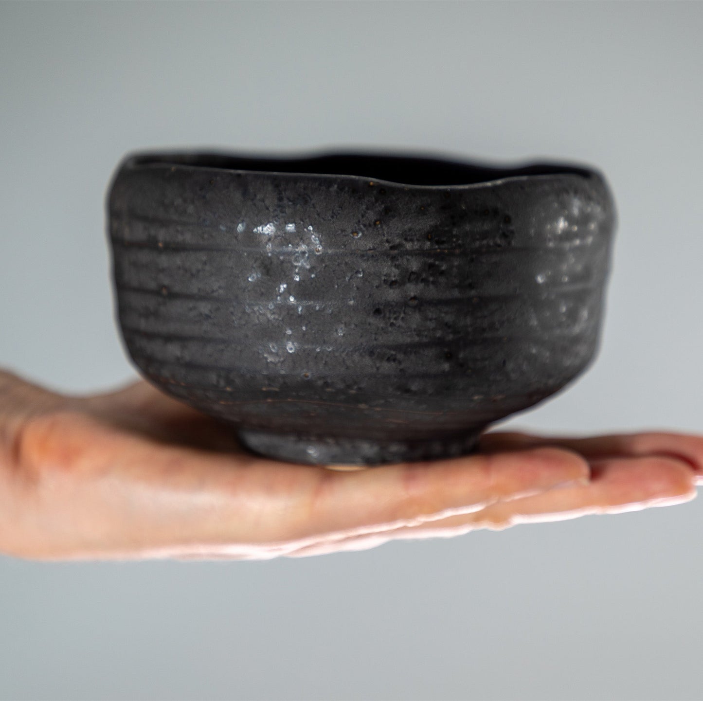 日本Asayu 黑鐵抹茶碗｜黑釉銀斑 | 日式美學 | 職人手作