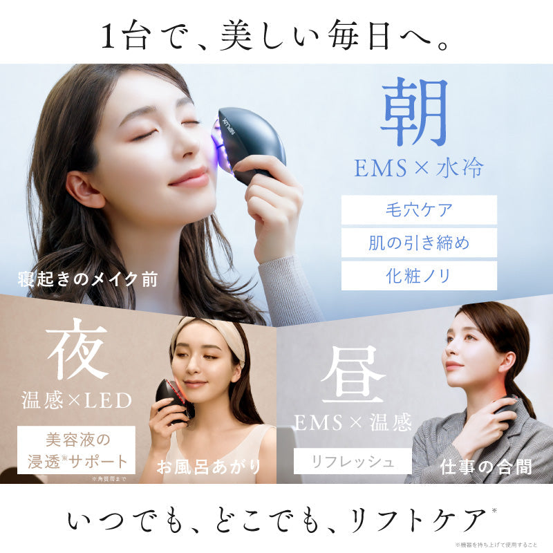 NIPLUX MEGURiS 美顔器｜EMS刮痧×水冷雙科技｜溫感＋LED光療五合一