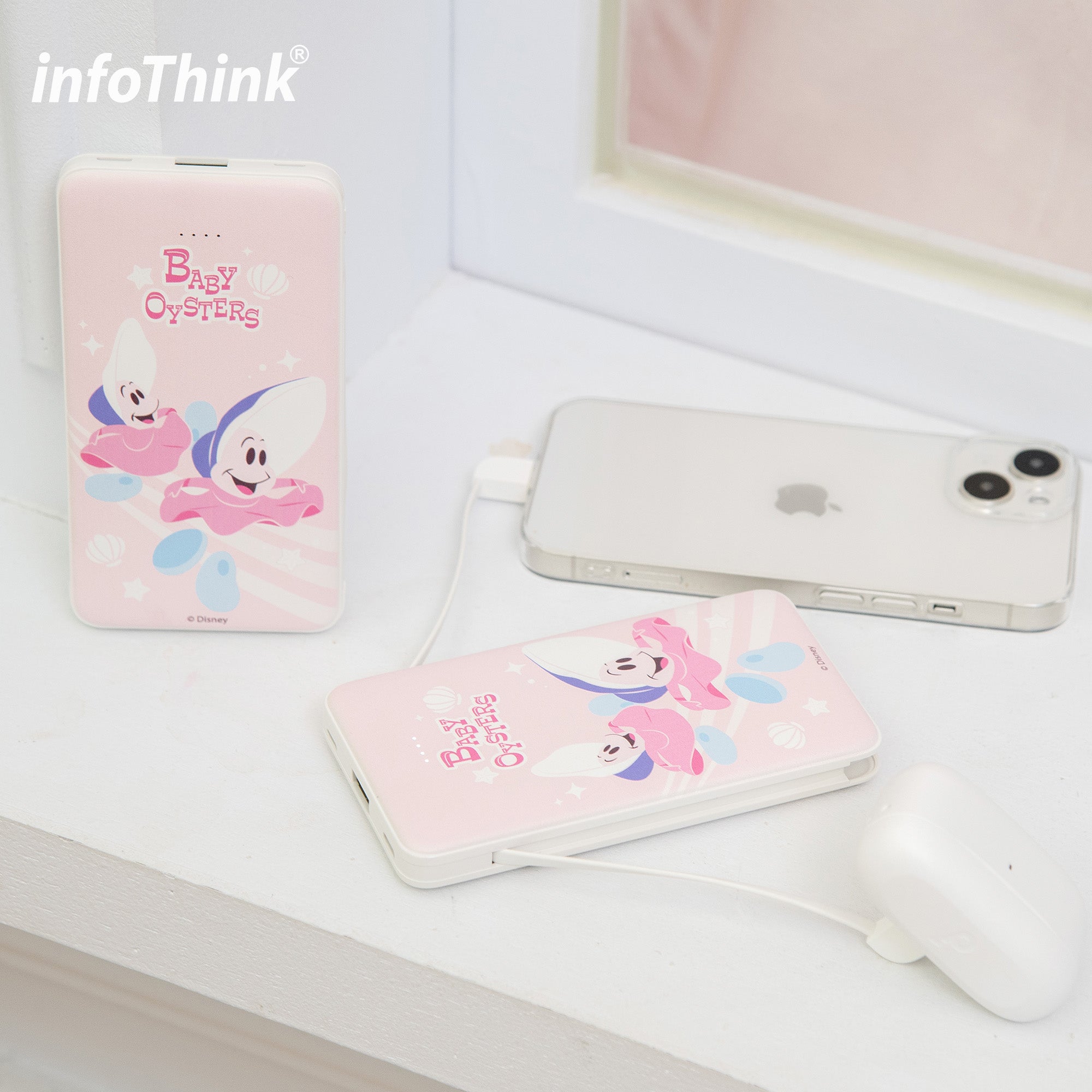 小牡蠣的溫柔擁抱 – 迪士尼自帶雙線行動電源系列