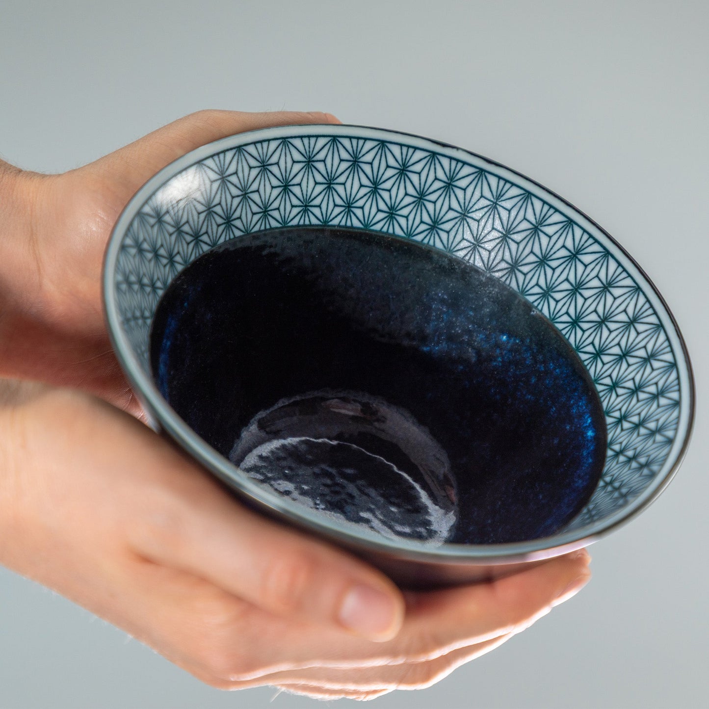 日本Asayu 麻葉紋靛藍中號拉麵碗｜日本美濃燒陶瓷碗 | 日式美學 | 職人手作