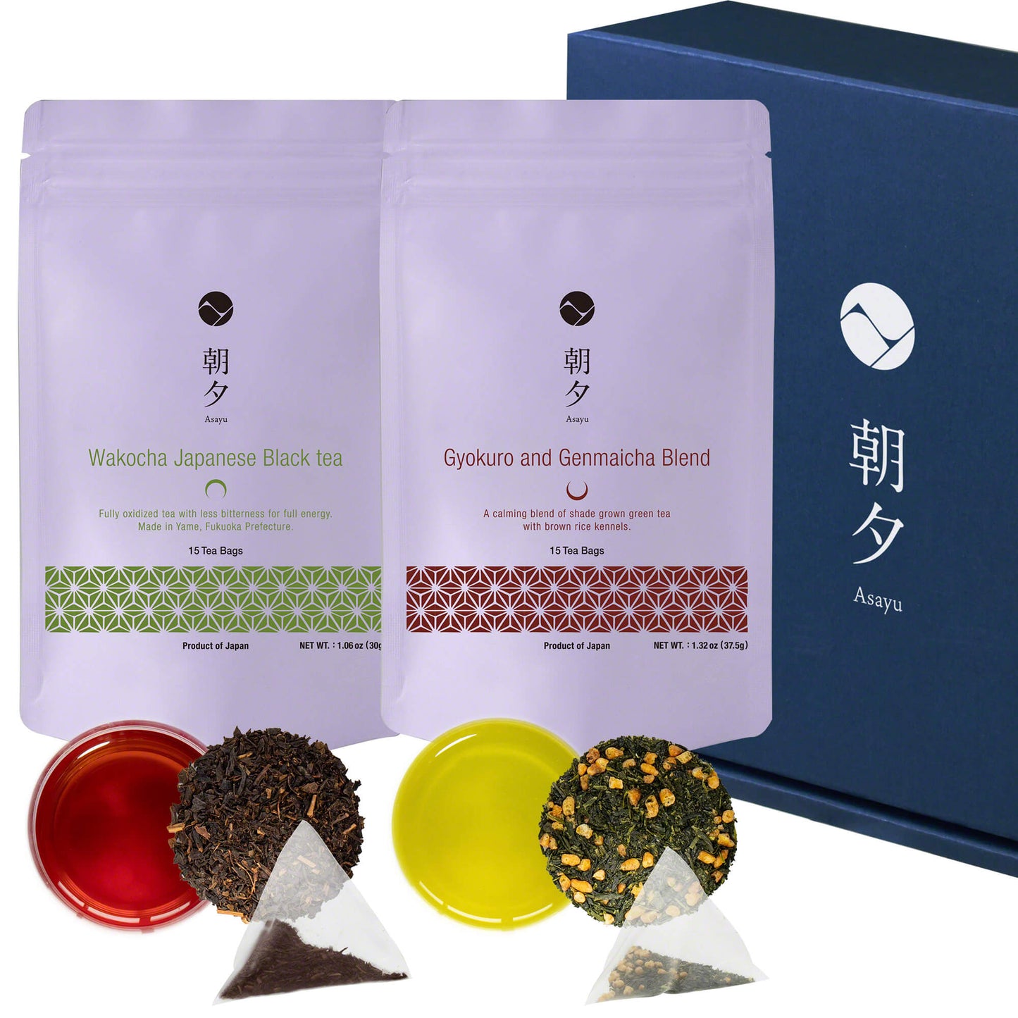 日本Asayu靜岡・富士山麓 經典茗品禮盒(和紅茶 x 玄米玉露綠茶 各15茶包） | 頂級茶葉 | 醇厚回甘